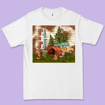 Camping Is My Happy Place Premium Tee Designed By Tumblerdesignbyshophia
