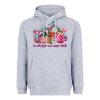 Heather Grey western cancer  in october we wear pink coffee cups with ribbons Heavyweight Hoodie - AdoDesignShop