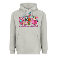 Western Cancer  In October We Wear Pink Coffee Cups With Ribbons Heavyweight Hoodie | Teevron