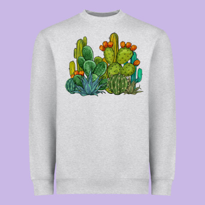 Watercolor Cactus Heavyweight Sweatshirt Designed By Barkaloodesign