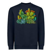 Navy watercolor cactus Heavyweight Sweatshirt - BarkalooDesign