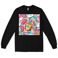 Black hospital nurse coffee cups with leopard seamless pattern bbs Long Sleeve Tee - BundleAndBundleShop