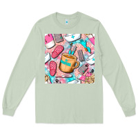 Matcha hospital nurse coffee cups with leopard seamless pattern bbs Long Sleeve Tee - BundleAndBundleShop