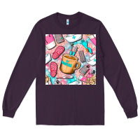 Plum hospital nurse coffee cups with leopard seamless pattern bbs Long Sleeve Tee - BundleAndBundleShop