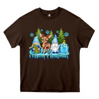 Chocolate Brown merry christmas gnomes Heavy Core Tee - texasbilliewilder