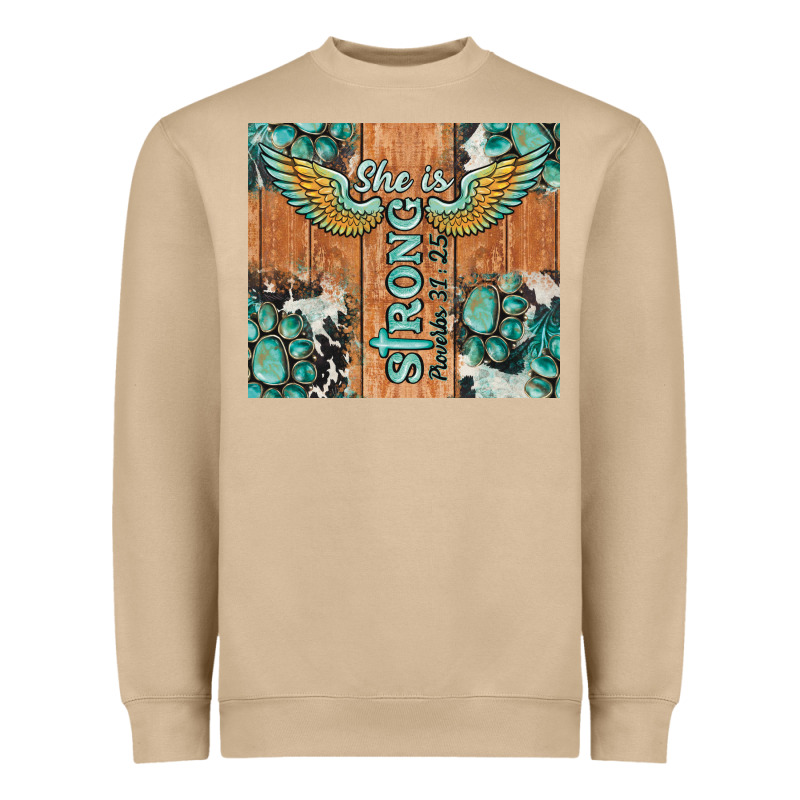 She Is Strong Tumbler Heavyweight Sweatshirt by BarkalooDesign | Teevron