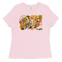 Bubblegum Pink fall rt Ladies Tee - CowGirlArtShop