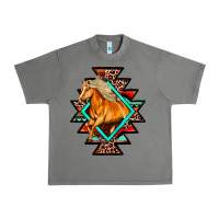 Tornado Aztec Symbol White Horse Urban Heavy Tee - FaDigitalArtStudio