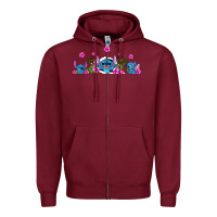 Burgundy stitches Zipper Hoodie - AdoDesignShop