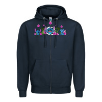 Navy stitches Zipper Hoodie - AdoDesignShop