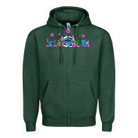 Sports Green stitches Zipper Hoodie - AdoDesignShop