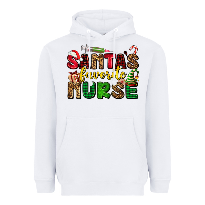 Santas Favorite Nurse Heavyweight Hoodie by AdoDesignShop | Teevron