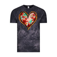 Cloud Black floral orange glitter heart Vintage Tee - Jasminsmagicworld