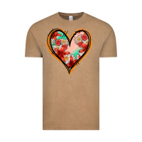 Vintage Coffee floral orange glitter heart Vintage Tee - Jasminsmagicworld