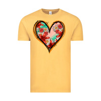 Vintage Mustard floral orange glitter heart Vintage Tee - Jasminsmagicworld