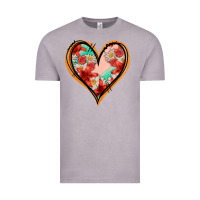 Vintage Zinc floral orange glitter heart Vintage Tee - Jasminsmagicworld