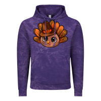 Cloud Purple turkey and leopard pattern and thanksgiving hat bbs Vintage Hoodie - BundleAndBundleShop