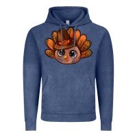 Vintage Denim turkey and leopard pattern and thanksgiving hat bbs Vintage Hoodie - BundleAndBundleShop
