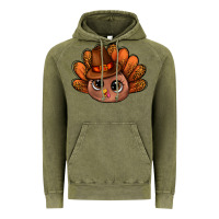 Vintage Olive turkey and leopard pattern and thanksgiving hat bbs Vintage Hoodie - BundleAndBundleShop