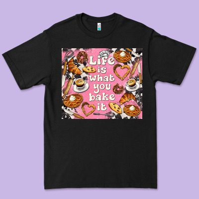Life Is What You Bake It With Cowhide Premium Tee Designed By Tumblerdesignbyshophia