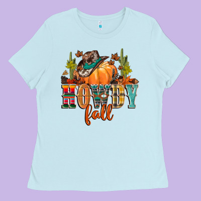 Howdy Fall Ladies Tee Designed By Cowgirlartshop