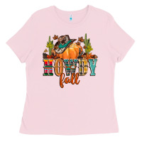 Bubblegum Pink howdy fall Ladies Tee - CowGirlArtShop