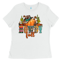 White howdy fall Ladies Tee - CowGirlArtShop