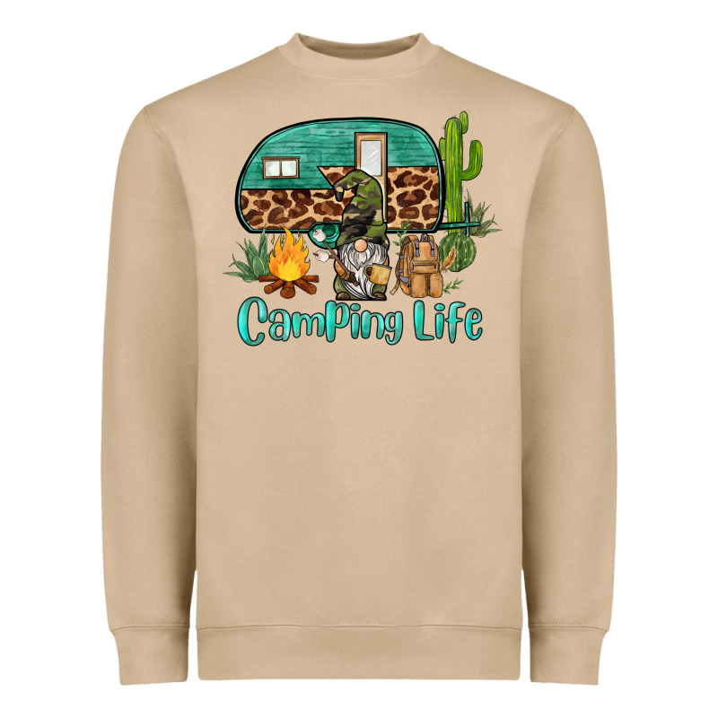 Camping Life Caravan And Gnome Heavyweight Sweatshirt by BarkalooDesign | Teevron