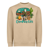 Mushroom camping life caravan and gnome Heavyweight Sweatshirt - BarkalooDesign