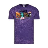 Cloud Purple Blessed Mama Vintage Tee - CowCowDesign