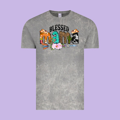 Blessed Mama Vintage Tee Designed By Cowcowdesign