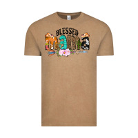 Vintage Coffee Blessed Mama Vintage Tee - CowCowDesign
