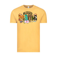 Vintage Mustard Blessed Mama Vintage Tee - CowCowDesign