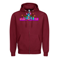 Burgundy stitch ohana Zipper Hoodie - AdoDesignShop