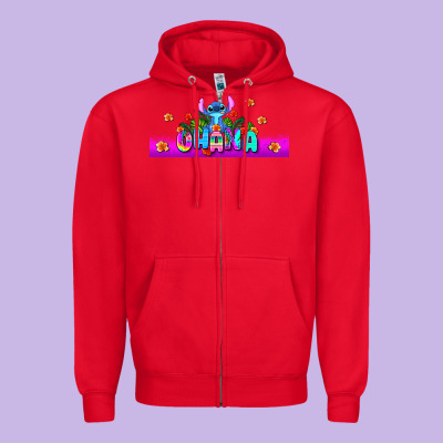 Stitch Ohana Zipper Hoodie Designed By Adodesignshop