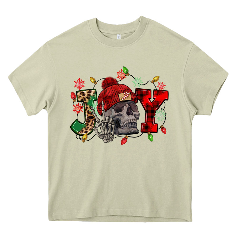 Christmas Joy Skeleton Heavy Core Tee by NancyCooperArtShop | Teevron