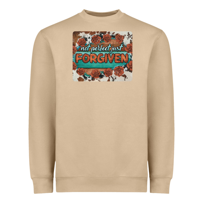 Not Perfect Just Forgiven Heavyweight Sweatshirt by BarkalooDesign | Teevron