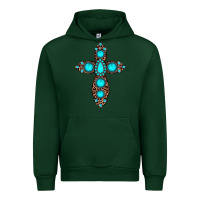 Forest Green gemstone leopard cross Urban Hoodie - JahusDesignShop