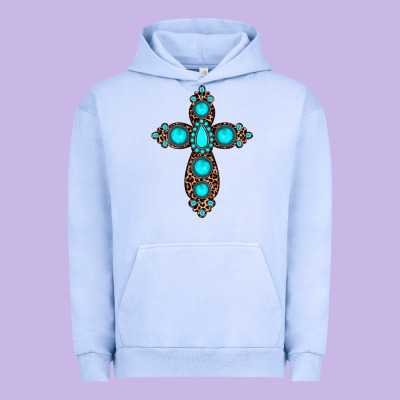 Gemstone Leopard Cross Urban Hoodie Designed By Jahusdesignshop