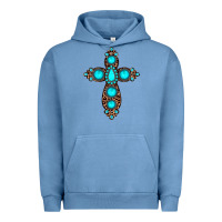 Pigment Pebble Blue gemstone leopard cross Urban Hoodie - JahusDesignShop