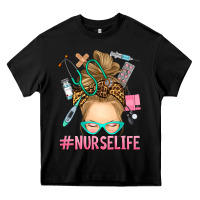 Black blonde messy bun nurse life Heavy Core Tee - RanaPortraitStore