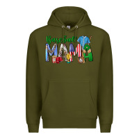Army Green baseball mama Premium Hoodie - CowhideDigitalArt