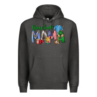 Charcoal Heather baseball mama Premium Hoodie - CowhideDigitalArt