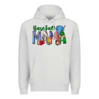 Dove Grey baseball mama Premium Hoodie - CowhideDigitalArt
