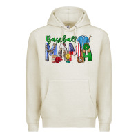 Oatmeal Heather baseball mama Premium Hoodie - CowhideDigitalArt