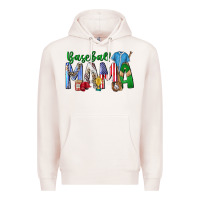 Pale Pink baseball mama Premium Hoodie - CowhideDigitalArt