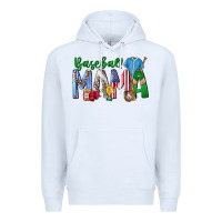 White baseball mama Premium Hoodie - CowhideDigitalArt