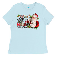 Baby Blue we whiskey you a merry christmas Ladies Tee - CowGirlArtShop