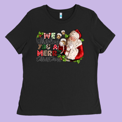 We Whiskey You A Merry Christmas Ladies Tee Designed By Cowgirlartshop