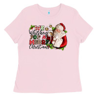 Bubblegum Pink we whiskey you a merry christmas Ladies Tee - CowGirlArtShop